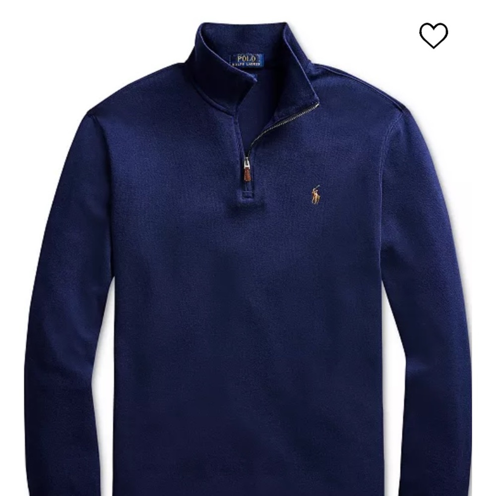 Polo Ralph Lauren Men’s Navy Quarter-Zip Knit Pullover